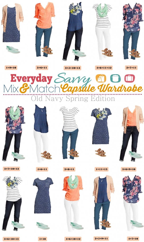 Spring Old Navy Capsule Wardrobe - Mix & Match Outfits