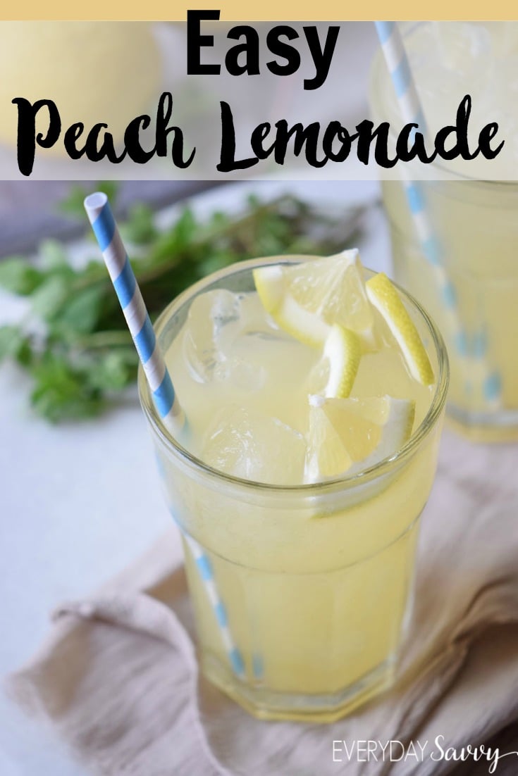 Easy Peach Lemonade Recipe Everyday Savvy