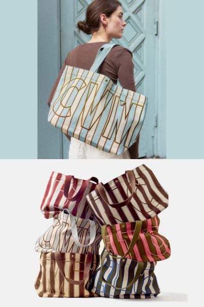 Image for Striped Custom Alpha Tote