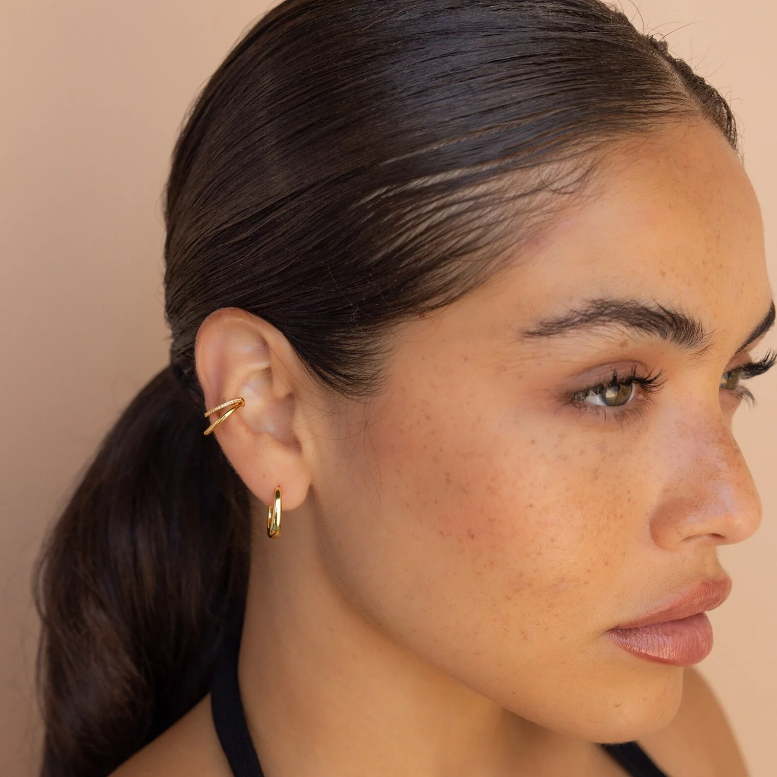 Image for Lydia Pave Duo Cuff Earrings
