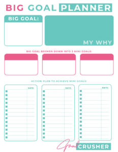 Free Printable Big Goal Setting Planner - Everyday Savvy