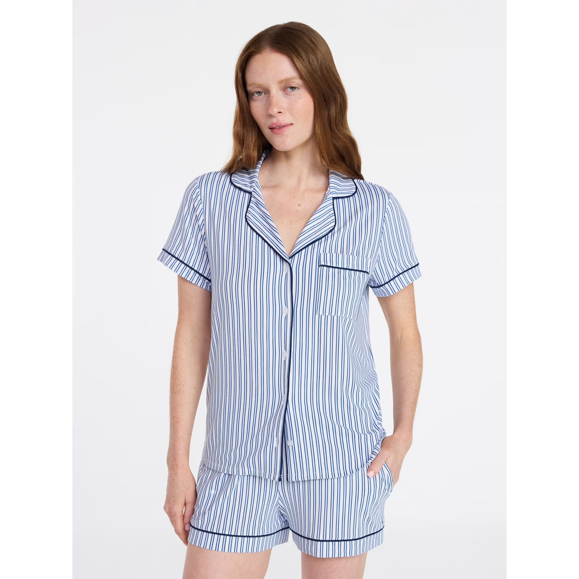 Image for Joyspun Knit Notch Collar Pajama Set