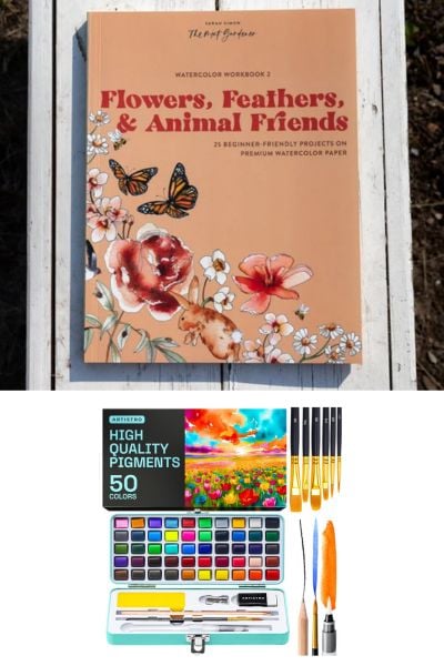 Image for Watercolor Workbook: Flowers, Feathers, and Animal Friends