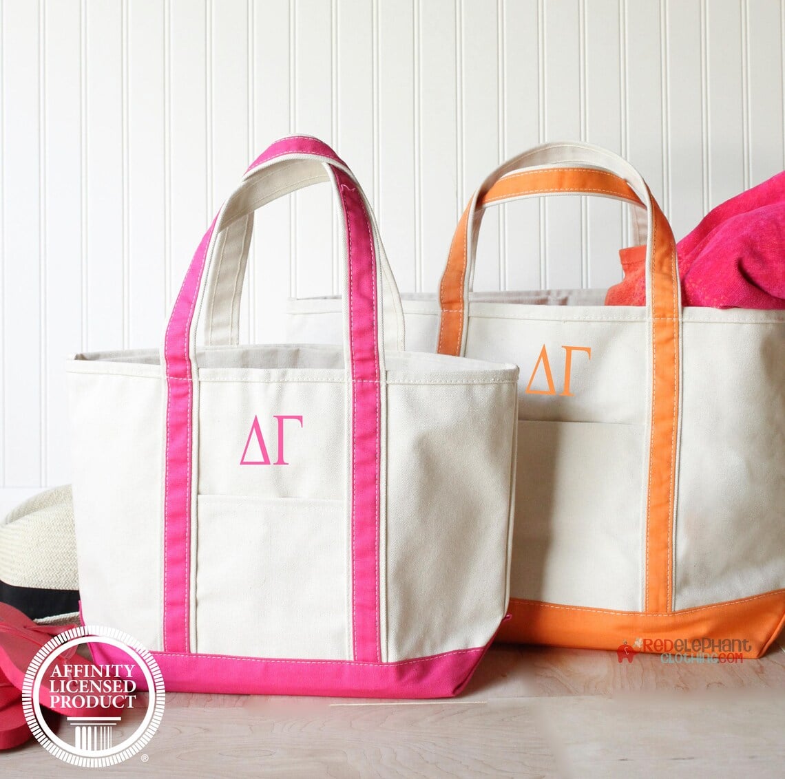 Image for Embroidered Sorority Boat Tote Bag